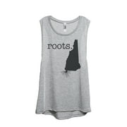 Thread Tank Home Roots State New Hampshire NH Women's Sleeveless Muscle Tank Top Sport Grey Small