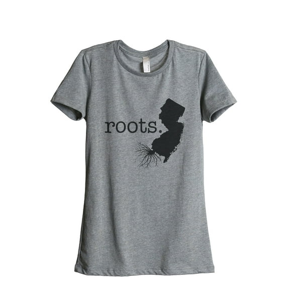 Thread Tank Home Roots State New Jersey NJ Women's Relaxed Crewneck T-Shirt Tee Heather Grey X-Large
