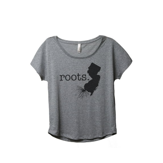 Thread Tank Home Roots State New Jersey NJ Women's Relaxed Slouchy Dolman T-Shirt Tee Heather Grey 2X-Large