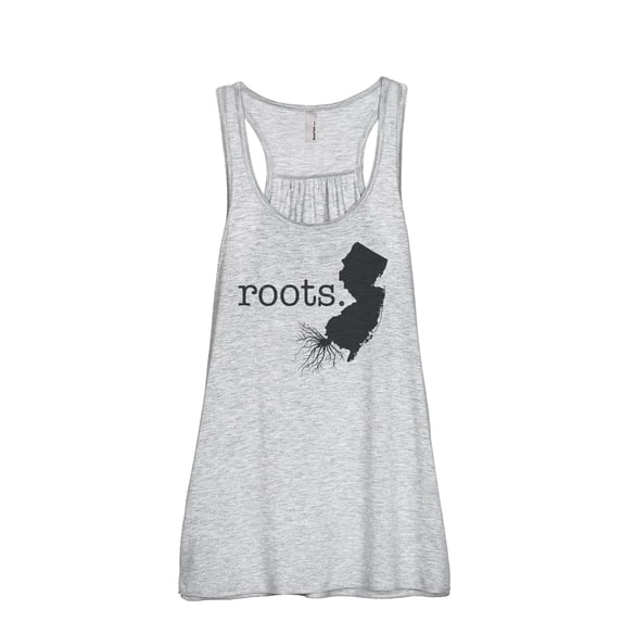 Thread Tank Home Roots State New Jersey NJ Women's Sleeveless Flowy Racerback Tank Top Sport Grey Small