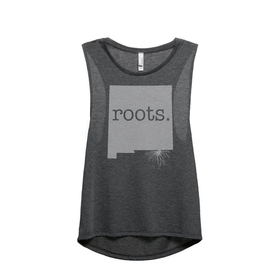 Thread Tank Home Roots State New Mexico NM Women's Sleeveless Muscle Tank Top Charcoal Large