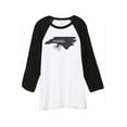 thumbnail image 1 of Thread Tank Home Roots State North Carolina NC Unisex 3/4 Sleeves Baseball Raglan White Black Small, 1 of 4