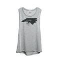 thumbnail image 1 of Thread Tank Home Roots State North Carolina NC Women's Sleeveless Muscle Tank Top Sport Grey Small, 1 of 4