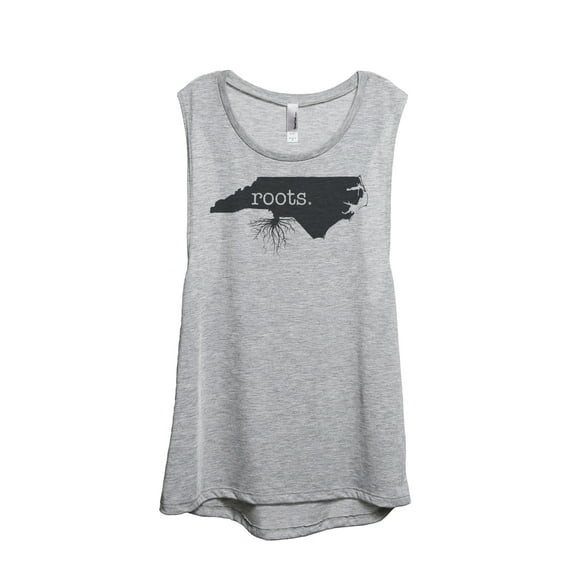 Thread Tank Home Roots State North Carolina NC Women's Sleeveless Muscle Tank Top Sport Grey Small