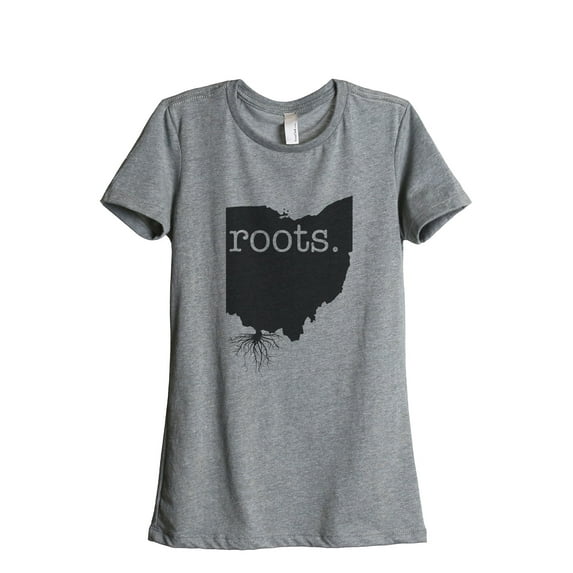 Thread Tank Home Roots State Ohio OH Women's Relaxed Crewneck T-Shirt Tee Heather Grey Small