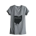 thumbnail image 1 of Thread Tank Home Roots State Ohio OH Women's Relaxed V-Neck T-Shirt Tee Heather Grey Small, 1 of 4