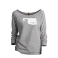 thumbnail image 1 of Thread Tank Home Roots State Oklahoma OK Women's Slouchy 3/4 Sleeves Raglan Sweatshirt Sport Grey X-Large, 1 of 3