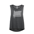 thumbnail image 1 of Thread Tank Home Roots State Oregon OR Women's Sleeveless Muscle Tank Top Charcoal X-Large, 1 of 4