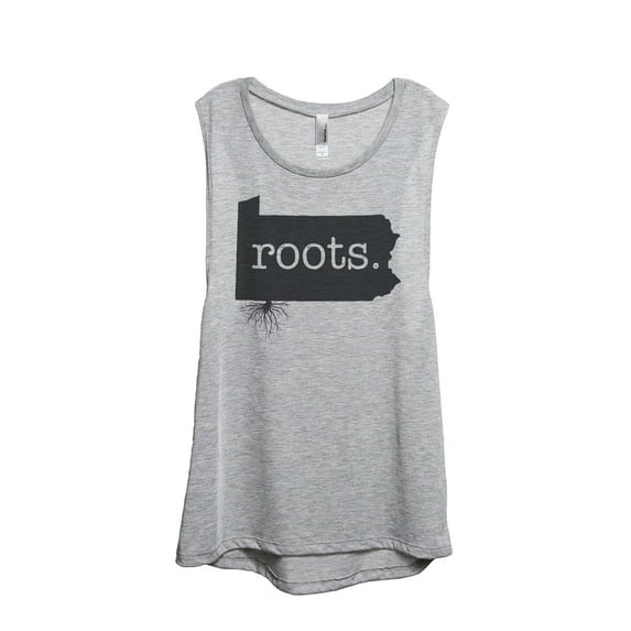 Thread Tank Home Roots State Pennsylvania PA Women's Sleeveless Muscle Tank Top Sport Grey Small