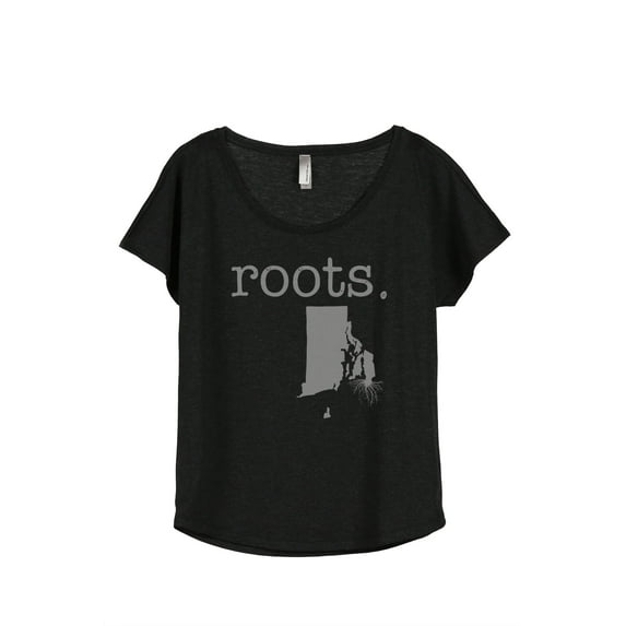 Thread Tank Home Roots State Rhode Island RI Women's Relaxed Slouchy Dolman T-Shirt Tee Heather Black 3X-Large