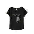 thumbnail image 1 of Thread Tank Home Roots State Rhode Island RI Women's Relaxed Slouchy Dolman T-Shirt Tee Heather Black Large, 1 of 4