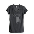 thumbnail image 1 of Thread Tank Home Roots State Rhode Island RI Women's Relaxed V-Neck T-Shirt Tee Charcoal X-Large, 1 of 4