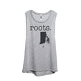 thumbnail image 1 of Thread Tank Home Roots State Rhode Island RI Women's Sleeveless Muscle Tank Top Sport Grey Large, 1 of 4