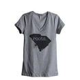 thumbnail image 1 of Thread Tank Home Roots State South Carolina SC Women's Relaxed V-Neck T-Shirt Tee Heather Grey Small, 1 of 4