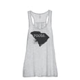 thumbnail image 1 of Thread Tank Home Roots State South Carolina SC Women's Sleeveless Flowy Racerback Tank Top Sport Grey X-Large, 1 of 5