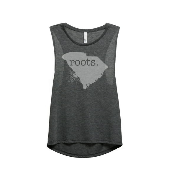 Thread Tank Home Roots State South Carolina SC Women's Sleeveless Muscle Tank Top Charcoal X-Large