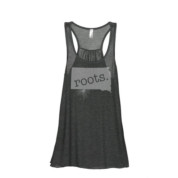 Thread Tank Home Roots State South Dakota SD Women's Sleeveless Flowy Racerback Tank Top Charcoal X-Large