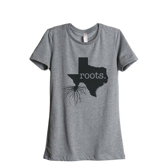 Thread Tank Home Roots State Texas TX Women's Relaxed Crewneck T-Shirt Tee Heather Grey Small