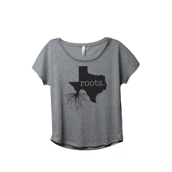 Thread Tank Home Roots State Texas TX Women's Relaxed Slouchy Dolman T-Shirt Tee Heather Grey Medium
