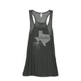 thumbnail image 1 of Thread Tank Home Roots State Texas TX Women's Sleeveless Flowy Racerback Tank Top Charcoal Large, 1 of 5