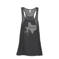 thumbnail image 1 of Thread Tank Home Roots State Texas TX Women's Sleeveless Flowy Racerback Tank Top Charcoal Small, 1 of 5
