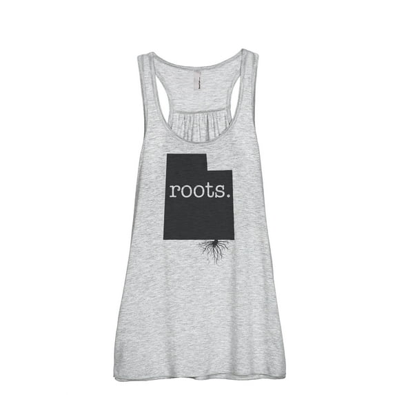 Thread Tank Home Roots State Utah UT Women's Sleeveless Flowy Racerback Tank Top Sport Grey Medium
