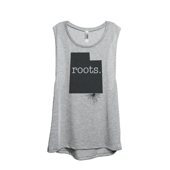 Thread Tank Home Roots State Utah UT Women's Sleeveless Muscle Tank Top Sport Grey Small