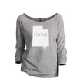 thumbnail image 1 of Thread Tank Home Roots State Utah UT Women's Slouchy 3/4 Sleeves Raglan Sweatshirt Sport Grey Small, 1 of 3