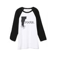 thumbnail image 1 of Thread Tank Home Roots State Vermont VT Unisex 3/4 Sleeves Baseball Raglan White Black Small, 1 of 4