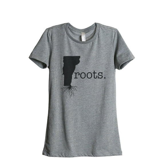 Thread Tank Home Roots State Vermont VT Women's Relaxed Crewneck T-Shirt Tee Heather Grey Small