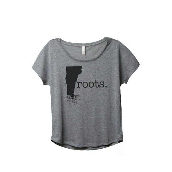 Thread Tank Home Roots State Vermont VT Women's Relaxed Slouchy Dolman T-Shirt Tee Heather Grey Small