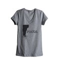 thumbnail image 1 of Thread Tank Home Roots State Vermont VT Women's Relaxed V-Neck T-Shirt Tee Heather Grey X-Large, 1 of 4