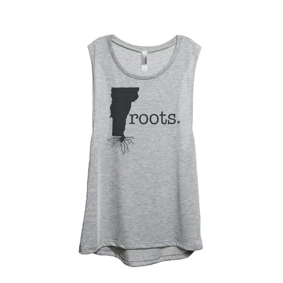 Thread Tank Home Roots State Vermont VT Women's Sleeveless Muscle Tank Top Sport Grey Small