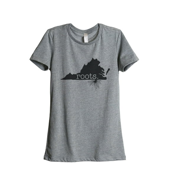 Thread Tank Home Roots State Virginia VA Women's Relaxed Crewneck T-Shirt Tee Heather Grey Small