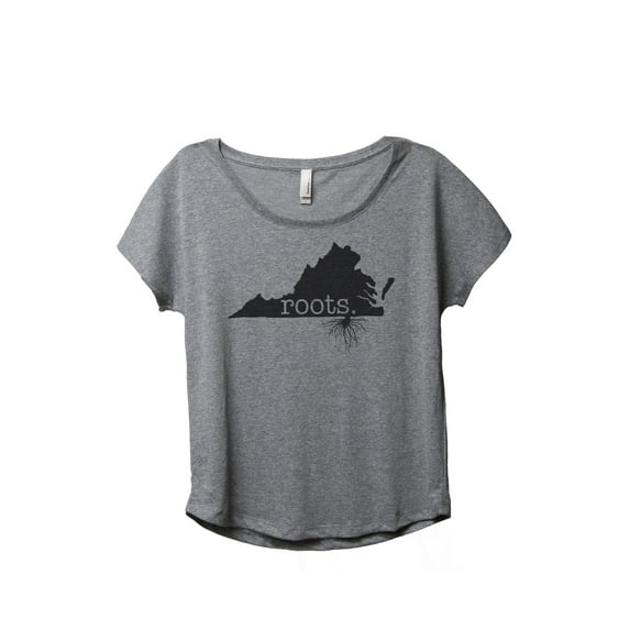 Thread Tank Home Roots State Virginia VA Women's Relaxed Slouchy Dolman T-Shirt Tee Heather Grey Small