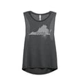 thumbnail image 1 of Thread Tank Home Roots State Virginia VA Women's Sleeveless Muscle Tank Top Charcoal 2X-Large, 1 of 3