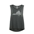 thumbnail image 1 of Thread Tank Home Roots State Virginia VA Women's Sleeveless Muscle Tank Top Charcoal Small, 1 of 4