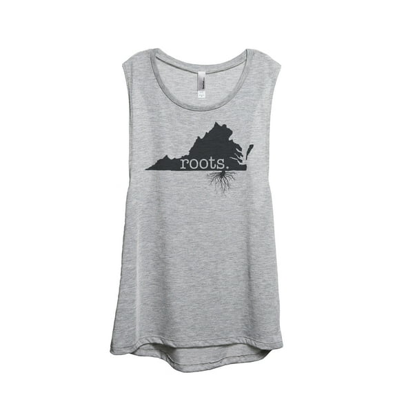 Thread Tank Home Roots State Virginia VA Women's Sleeveless Muscle Tank Top Sport Grey Small