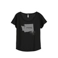 thumbnail image 1 of Thread Tank Home Roots State Washington WA Women's Relaxed Slouchy Dolman T-Shirt Tee Heather Black 2X-Large, 1 of 4
