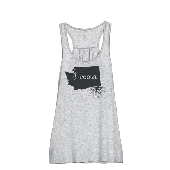 Thread Tank Home Roots State Washington WA Women's Sleeveless Flowy Racerback Tank Top Sport Grey Medium