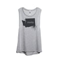 thumbnail image 1 of Thread Tank Home Roots State Washington WA Women's Sleeveless Muscle Tank Top Sport Grey Small, 1 of 4