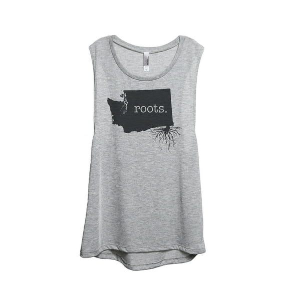 Thread Tank Home Roots State Washington WA Women's Sleeveless Muscle Tank Top Sport Grey Small