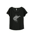 thumbnail image 1 of Thread Tank Home Roots State West Virginia WV Women's Relaxed Slouchy Dolman T-Shirt Tee Heather Black Small, 1 of 4