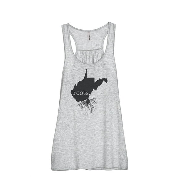 Thread Tank Home Roots State West Virginia WV Women's Sleeveless Flowy Racerback Tank Top Sport Grey Small