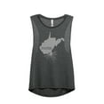 thumbnail image 1 of Thread Tank Home Roots State West Virginia WV Women's Sleeveless Muscle Tank Top Charcoal Large, 1 of 4