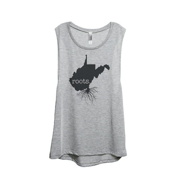 Thread Tank Home Roots State West Virginia WV Women's Sleeveless Muscle Tank Top Sport Grey Small