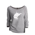 thumbnail image 1 of Thread Tank Home Roots State West Virginia WV Women's Slouchy 3/4 Sleeves Raglan Sweatshirt Sport Grey Small, 1 of 3