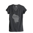thumbnail image 1 of Thread Tank Home Roots State Wisconsin WI Women's Relaxed V-Neck T-Shirt Tee Charcoal Small, 1 of 4
