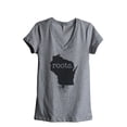 thumbnail image 1 of Thread Tank Home Roots State Wisconsin WI Women's Relaxed V-Neck T-Shirt Tee Heather Grey Small, 1 of 4