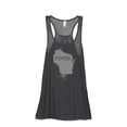 thumbnail image 1 of Thread Tank Home Roots State Wisconsin WI Women's Sleeveless Flowy Racerback Tank Top Charcoal Small, 1 of 5
